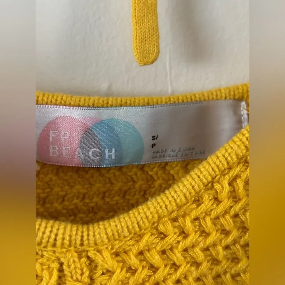 Free People Beach Cropped Sweater Top Small